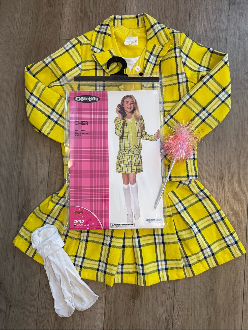 Clueless Cher Yellow Plaid Kids Costume — Iconic 90s Outfit